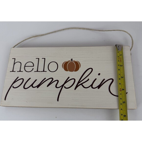 Rustic Marlin "Hello Pumpkin" Wood Wall Hanging - Picture 3 of 7